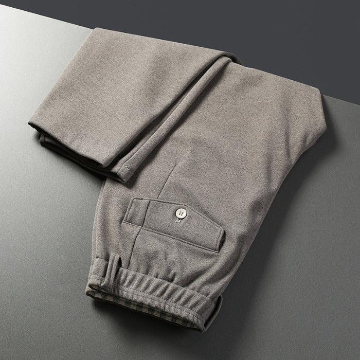 Casual Straight-Fit Woolen Pants - Burdene